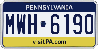 PA license plate MWH6190