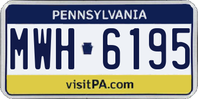 PA license plate MWH6195