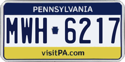 PA license plate MWH6217