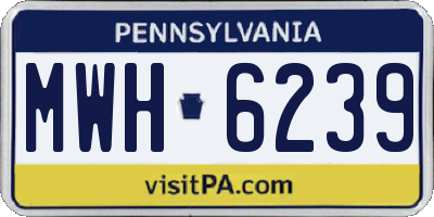 PA license plate MWH6239