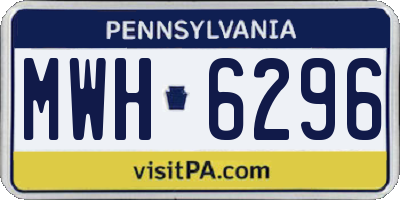 PA license plate MWH6296