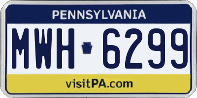 PA license plate MWH6299