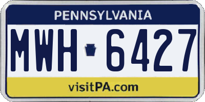 PA license plate MWH6427