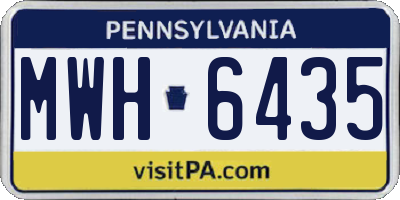 PA license plate MWH6435