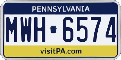 PA license plate MWH6574