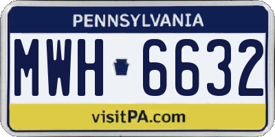 PA license plate MWH6632