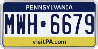 PA license plate MWH6679