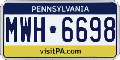PA license plate MWH6698