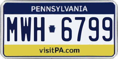 PA license plate MWH6799
