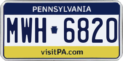 PA license plate MWH6820