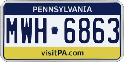 PA license plate MWH6863