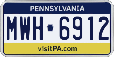 PA license plate MWH6912