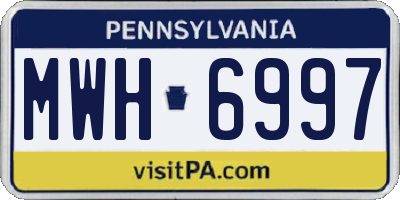 PA license plate MWH6997