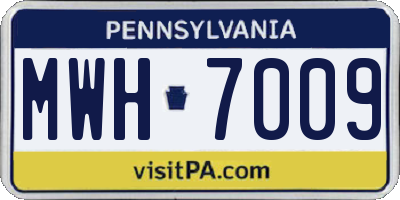PA license plate MWH7009