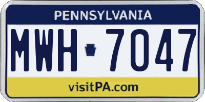 PA license plate MWH7047