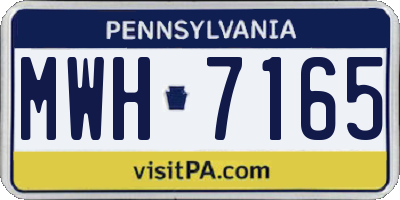 PA license plate MWH7165