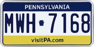 PA license plate MWH7168