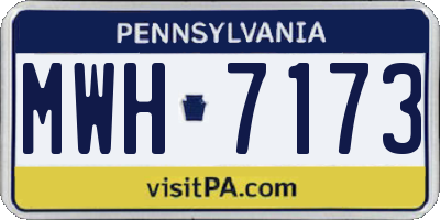 PA license plate MWH7173