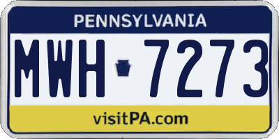 PA license plate MWH7273