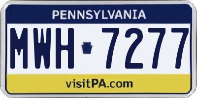 PA license plate MWH7277
