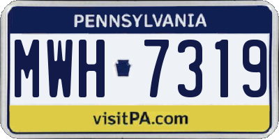 PA license plate MWH7319