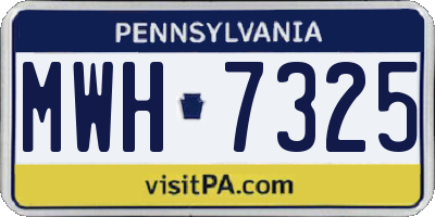 PA license plate MWH7325