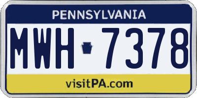 PA license plate MWH7378
