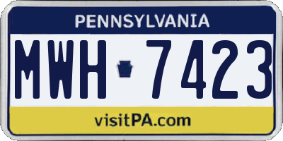 PA license plate MWH7423