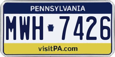 PA license plate MWH7426