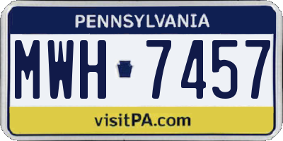 PA license plate MWH7457