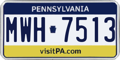 PA license plate MWH7513