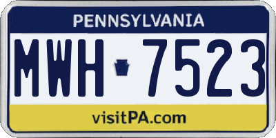 PA license plate MWH7523