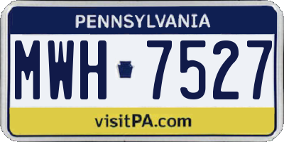 PA license plate MWH7527