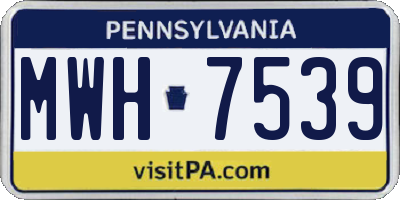 PA license plate MWH7539