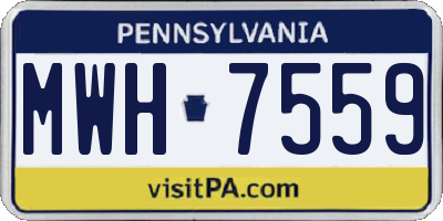 PA license plate MWH7559