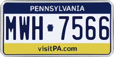PA license plate MWH7566