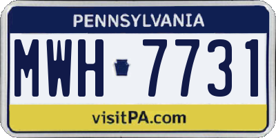 PA license plate MWH7731