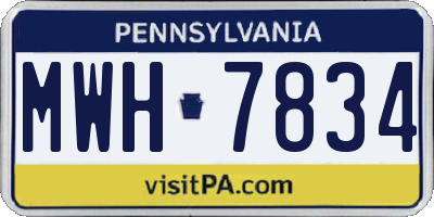 PA license plate MWH7834