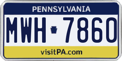 PA license plate MWH7860