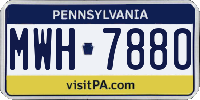 PA license plate MWH7880