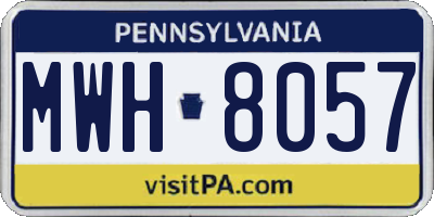 PA license plate MWH8057