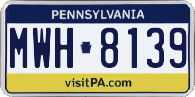 PA license plate MWH8139