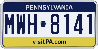 PA license plate MWH8141
