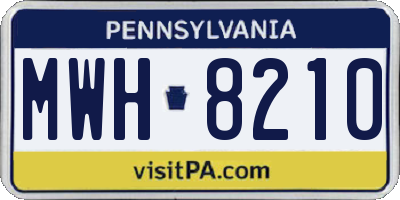 PA license plate MWH8210