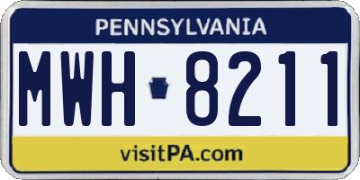 PA license plate MWH8211