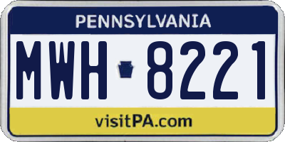PA license plate MWH8221