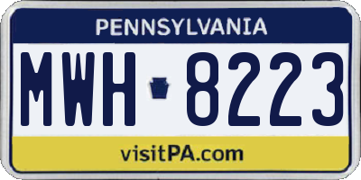 PA license plate MWH8223