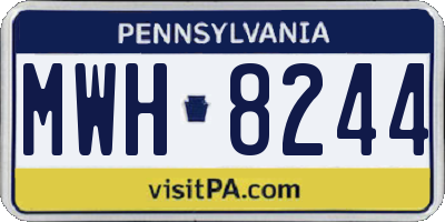 PA license plate MWH8244