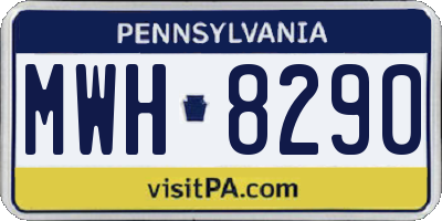 PA license plate MWH8290