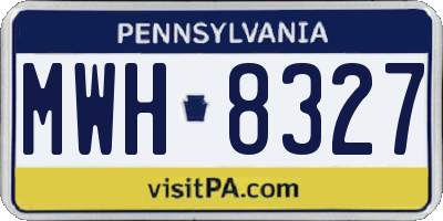 PA license plate MWH8327